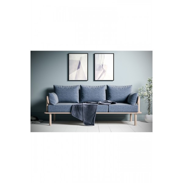 VUDIVA Ahşap Üçlü Koltuk Lacivert VUDIVA Ahşap Üçlü Koltuk Lacivert