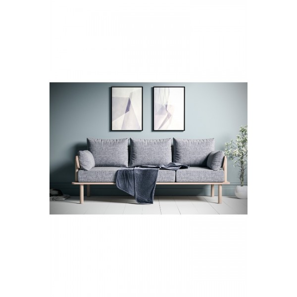 VUDIVA Ahşap Üçlü Koltuk Gri VUDIVA Ahşap Üçlü Koltuk Gri