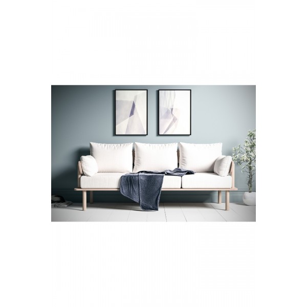 VUDIVA Ahşap Üçlü Koltuk Beyaz VUDIVA Ahşap Üçlü Koltuk Beyaz